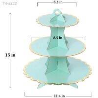 ☍ 3-Layer Cake Stand Afternoon Tea Wedding Plate Party Tableware Disposable Birthday Tower Suitable for