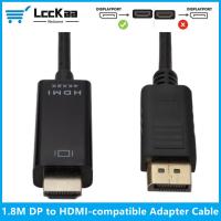 LccKaa 4K DisplayPort to HDMI-compatible Adapter Cable 1.8M DP to HDMI HD Video Audio Converter Cable For PC TV Projector Laptop Adapters Adapters