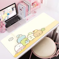 แผ่นรองเมาส์ Kawaii Rilakkuma เครื่องเกมขนาดใหญ่ XXL Keyboard แผ่นรองเมาส์ 800x300 มม. พรมยาง Tapis Souris แผ่นรองเมาส์สำหรับเล่นเกมโน๊ตบุ๊ค