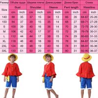 Anime Luffy Cosplay Costume Straw Hat Red Jacket Halloween Carnival Party Costumes For Men Women Adult Children