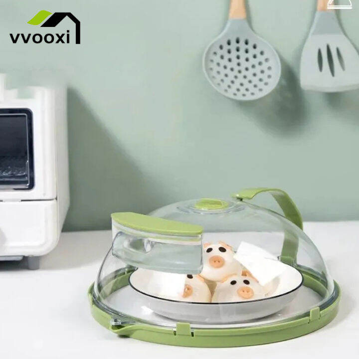 Microwave Splatter Proof Food Plate Cover with Easy Grip Handle and