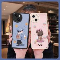 personality Cartoon Phone Case For iphone13 texture youth creative soft shell Anti-knock leather Silica gel simple cute