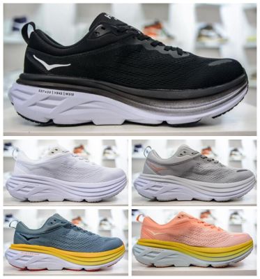New Sport Running Shoes Bondi 8 Breathable Anti Slip Cushioning Road Shoes Men Training Lifestyle Outdoor Women Hoka Sneaker