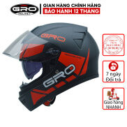 Mũ Bảo Hiểm Fullface GRO Helmet có kính chính hãng, thiết kế 2 kính