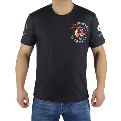 สีดำผ้ายืดออกกำลังกายกีฬารุนแรงเสื้อยืด MMA มวยเสื้อเสือมวยไทย Rashguard Jiu Jitsu ซาวน่าสูทกษัตริย์มวย