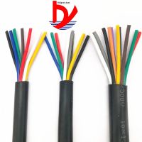 17 AWG 1MM2 RVV 2/3/4/5/6/7/8/10/12/14/16/18คอร์หมุดทองแดงขดลวดตัวนำสายเคเบิลไฟฟ้า RVV สีดำ