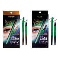 BROWIT AURORA LONG STAY EYELINER บราวอิท ออโรร่า ลอง สเตย์ อายไลน์เนอร์ อายไลน์เนอร์หัวพู่กัน 0.5g (1 ชิ้น)