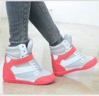 2023 Autumn Designer Wedges White Platform Sneakers Women Shoes Leather Black High Top Sneakers Hidden Increasing Basket Femme