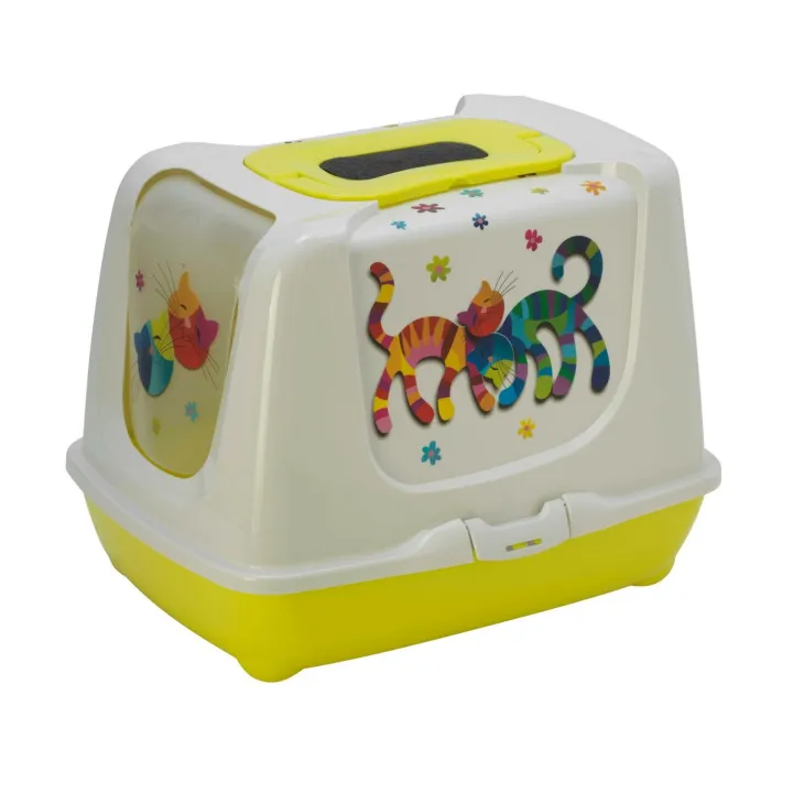Moderna Cat Litter Box Trendy 57CM Friends Forever Lemon Yellow