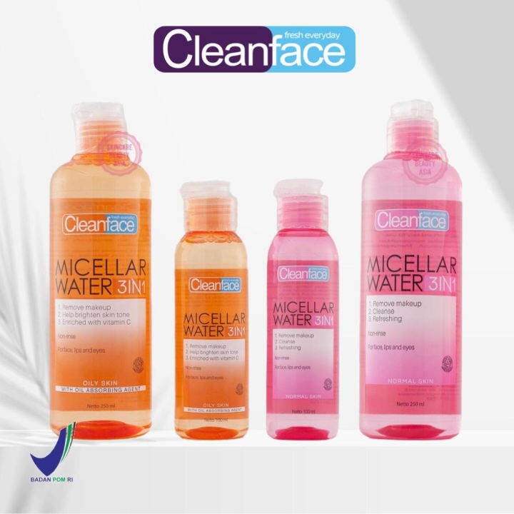 CLEANFACE Purbasari Micellar Water 3IN1 - Normal Skin / Oily Skin ...