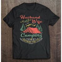 Retro Vintage Camping Campfire T-Shirt For Couple Husband And Wife Camping Shirt