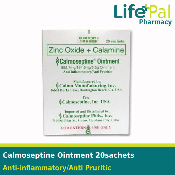 Calmoseptine Ointment (Zinc Oxide + Calamine) 20 sachets Anti