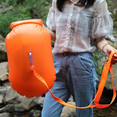 1pcs Storage float bag Inflatable Safety Swim Water buoy Sport Lifeguard With Waistbelt Swimming Surfing Life-saving Drift Bag