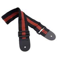 Adjustable Guitar Straps Nylon Acoustic Guitar Strap With PU Leather Tips Guitar Accessories Black + Red