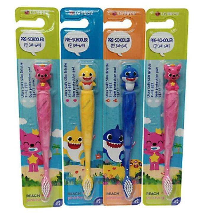PINKFONG BABY SHARK 3D TOOTH BRUSH 韓國Baby Shark 新款超好用3D兒童牙刷 (4PCS/SET