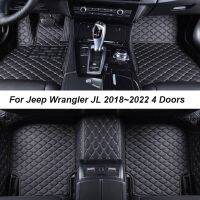 Car Floor Mats For Jeep Wrangler JL 2018 2022 4 Doors DropShipping Center Interior Accessories Leather Carpets Rugs Foot Pads