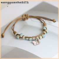 [WYH Store] COD แฟชั่นสร้อยข้อมือเซรามิกถักแบบเรียบง่ายปรับได้เครื่องประดับมือสไตล์พื้นเมืองผีเสื้อทำด้วยมือเครื่องประดับมือ