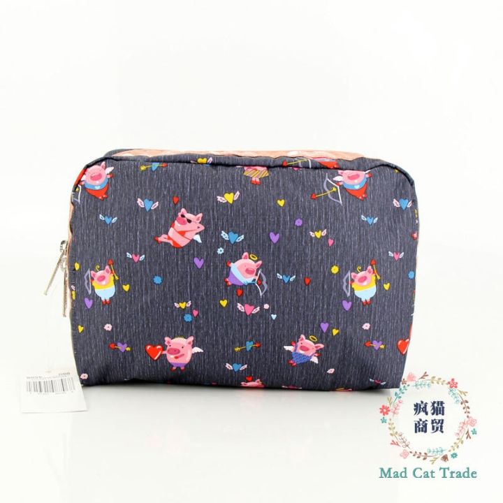 fm-lesportsac-special-clearance-womens-joint-name-flower-น้ำหนักเบา-ผ้ากันน้ำ-ที่เก็บมือ-กระเป๋าเครื่องสำอาง-7121