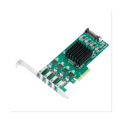 PCIE to 4Ports 5Gbps Expansion Card for Windows Linux OS 4X Dedicated 5Gbps USB 3.0 Channel 20Gbps Banwidth