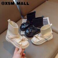 XSM MALL ฤดูใบไม้ร่วงฤดูหนาวลายสก๊อตพิมพ์เด็กสาวถุงเท้ารองเท้าหนังนิ่มกุทัณฑ์นุ่มสบายแต่เพียงผู้เดียวป้องกันการลื่นเด็กรองเท้า2-8ปี T22N10CC-21