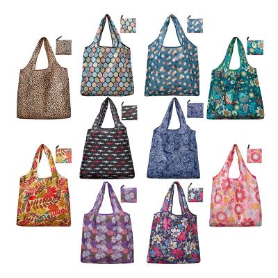 Grocery Bags Reusable Foldable 10 Pack Shopping Tote 50LBS Extra Large Ripstop Pattern Machine Washable Storage