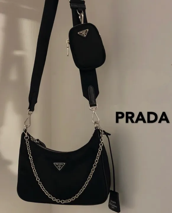 2023 new Prada Underarm bag women's bag fashion broadband sub-mother trendy  foreign air dumpling bag one-shoulder diagonal three-in-one bag in stock |  Lazada PH