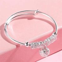 21 new GongLing han edition hollow silver bracelet female bells the antique s999 department student