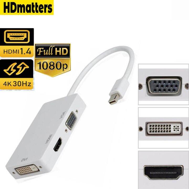 3in1มินิช่องแสดงผลไปยัง-hdmi-4k-vga-สายสัญญาณแบบ-dvi-macbook-pro-อะแดปเตอร์วิดีโอสายแปลงสัญญาณ-mini-dp-hdmi-dvi-จอภาพสำหรับมอนิเตอร์พีซี