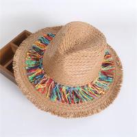 Raffia Summer Hat For Women Children Big Brim Beach Hat Casual Sun Caps For Kids Color Tassel Straw Hat Outdoor Sun Hat Female