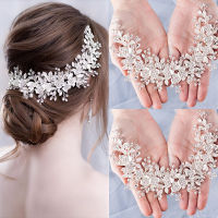 Silve rColor Bridal Flower Headband Prom Tiara Wedding Hair Accessories Bride Handmade Hair ornaments Female Crystal Headdress