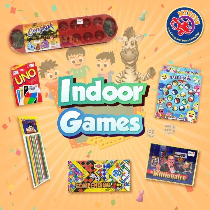 Malaysia Stock Congkak with Marbles and Assorted Indoor Games