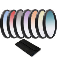 TENENELE Gradient Color Camera Filter Set 49 52 55 58 62 67 72 77 82 mm Lens Filters Kit For Nikon Sony Canon Pentax DLSR Camera