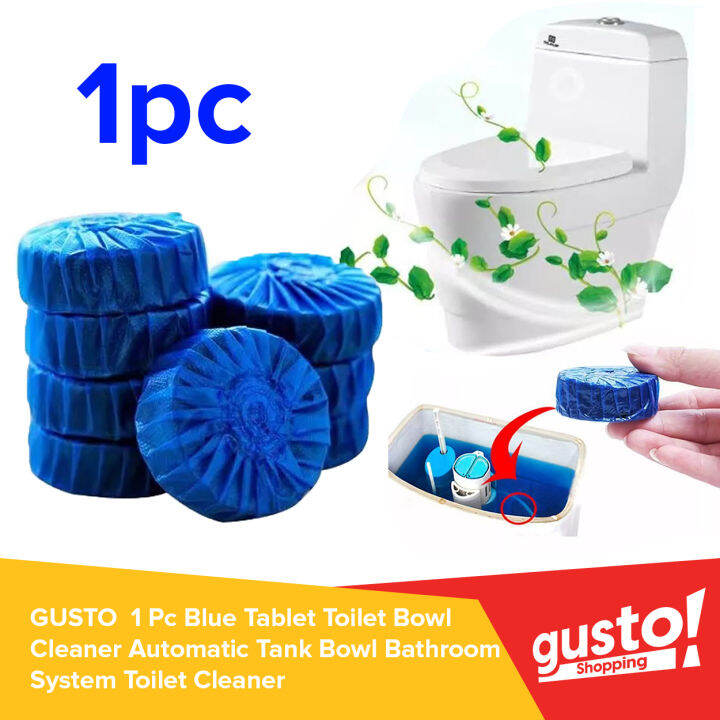 Gusto 1 Pcs Blue Tablet Toilet Bowl Cleaner Automatic Tank Bowl