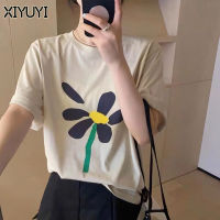 XIYUYI เสื้อยืดแขนสั้นคอกระเป๋าเป้สะพายหลัง S-XXXL เย็บตะเข็บฤดูร้อน