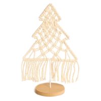 Macrame Hand-Woven Mini Christmas Tree Ornaments Bohemia Art Tassel, Boho Wedding Table Decoration, Christmas Gift