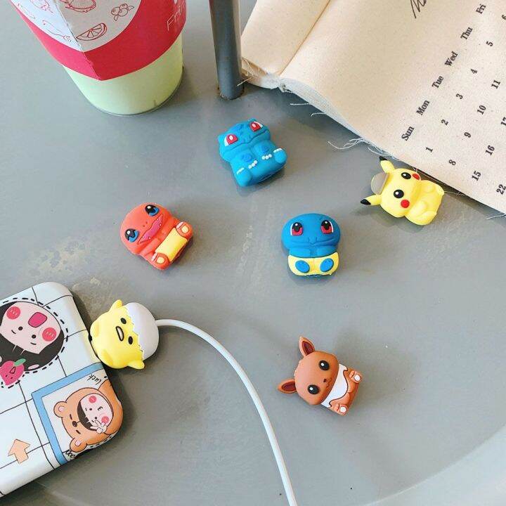 msaxxza-อุปกรณ์สมาร์ทโฟนการ์ตูนสำหรับโทรศัพท์-pikachu-สายชาร์จ-jenny-turtle-สาย-usb-สายรัดสายเคเบิลกัดสายเคเบิลป้องกันป้องกันโปเกมอน