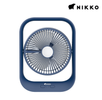 NIKKO พัดลมชาร์ตไฟ รุ่น NKMF-L2837 (น้ำเงิน) ขนาด 7 นิ้ว มีไฟ พัดลมมินิ พัดลมมีไฟ FAN พัดลมพกพา พัดลมตั้งโต๊ะ พร้อมโคมไฟ