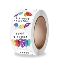 100-500pcs Cute Happy Birthday Sticker Birthday Gift Decoration Label Sealing Balloon Cake Label Packaging Scrapbook Sticker Stickers Labels