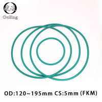 【2023】Rubber Ring Green FKM O ring Seal 5mm Thickness OD5mm Rubber O-Rings Seal Gasket Fuel