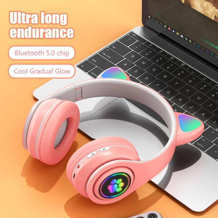 zzooi-b39-cute-cat-ears-bt-wireless-bluetooth-5-0-headphone-with-mic-flash-light-led-stereo-music-helmet-foldable-phone-headset-kid