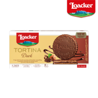 Loacker Tortina Dark Chocolate 3 ชิ้น เวเฟอร์ล็อกเกอร์ ออริจินัล เวเฟอร์เคลือบดาร์กช็อกโกแลต เวเฟอร์ ขนมช็อกโกแลต