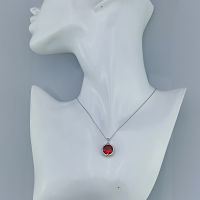 Silver thai 925 sterling silver cz round diamond cut red squareเงินแท้925เพรชczทรงกลมตัดเหลี่ยมสีแดง