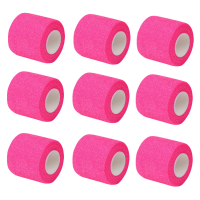 1/6/10Pcs สีชมพูสดใส Sport Self กาวผ้าพันแผลยืดหยุ่นเทป Elastoplast สำหรับเข่าสนับสนุนแผ่นนิ้วมือข้อเท้าปาล์ม-dchvbhdvbhvsfvfb