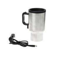 New 12V Car Heating Cup Stainless Steel Travel Electric Kettle Insulated Heated Thermos Mug