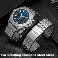 ✎ 316L สายนาฬิกาสแตนเลส 22 มม. 24 มม. โลหะสำหรับ breitling สายนาฬิกาบุรุษสร้อยข้อมือนาฬิกาสำหรับ A49350 AB042011