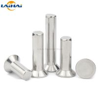 ☏ 10-100X M1 M1.2 M1.4 M2 M2.5 M3 M4 M5 M6 304Stainless Steel Flat Countersunk Head Solid Rivet Self Plugging GB869 Diameter 1-6mm