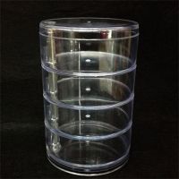 4-layer Circular Rotating Storage Box Jewelry Transparent Acrylic Dustproof Jewelry Finishing Box Headdress Small Items Storage