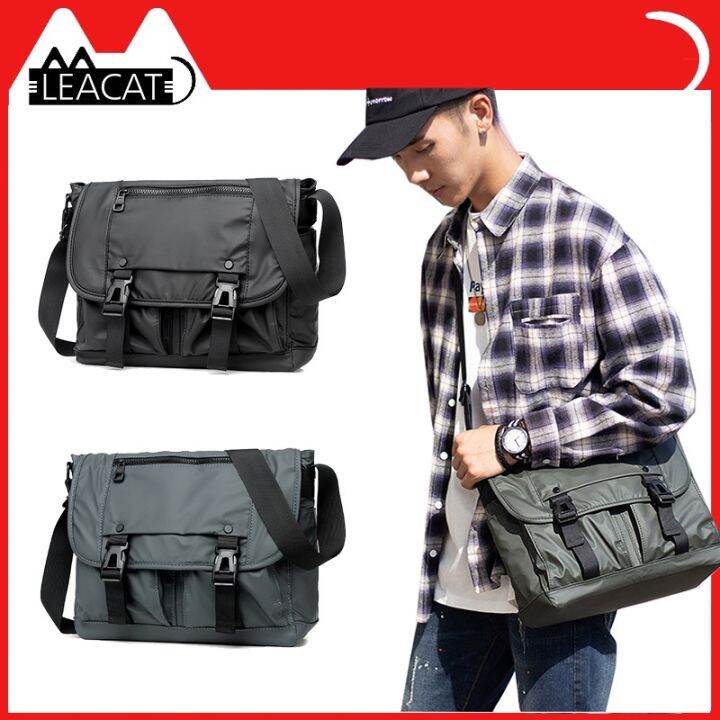 Leacat men Messenger bag Nylon waterproof Crossbody bag Multifunctional