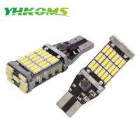 YHKOMS โคมไฟ T15แบน6000K อัพเกรด4014 SMD สำรองไฟ W16W 45ชิปไม่มีขั้ว Canbus แอลอีดีถอยรถหลอดไฟ921ปลั๊กแอนด์เพลย์