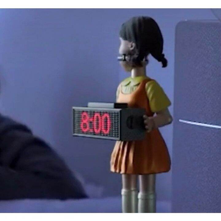 DL 【Squid Game】 Korean LED Digital Alarm Clock Horror Sound Bedroom